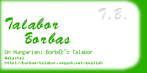 talabor borbas business card